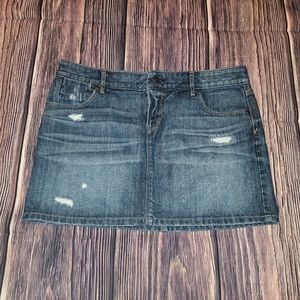 Loft Distressed Denim Skirt